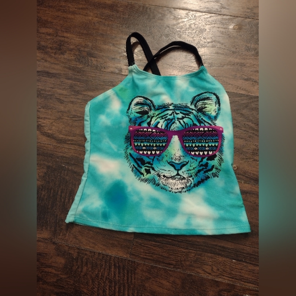 Blue and Pink Swim Coverup with Vibrant Design